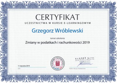 szkolenie podatki 2019